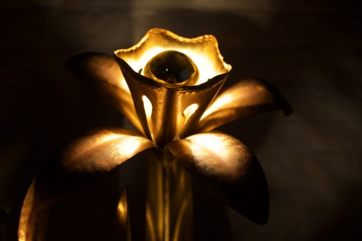 Lamp Narcissus in brass style Maison Jansen.