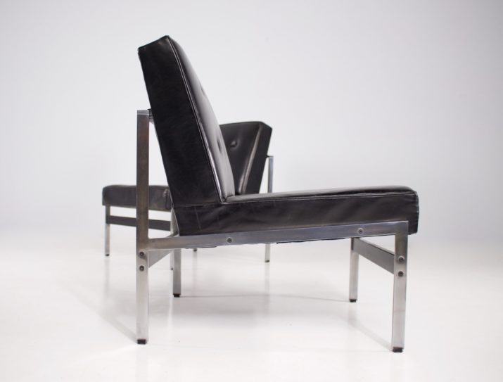 Kho Liang Le & Artifort: 2 lederen fauteuils "020
