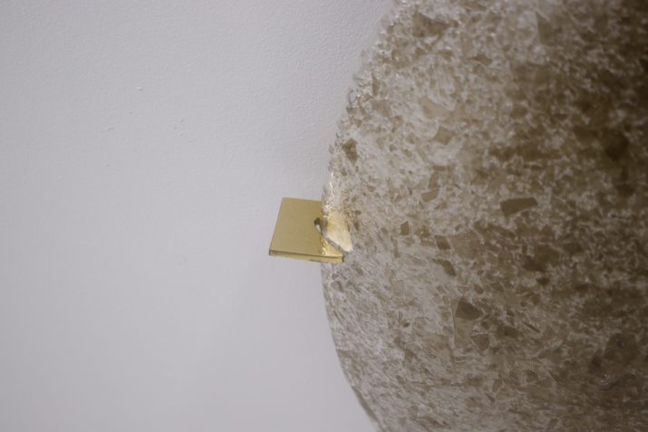 Ronde plafondlamp van Murano glas.