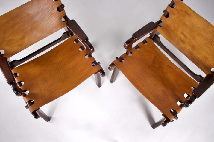 Angel Pazmino: Pair of leather armchairs
