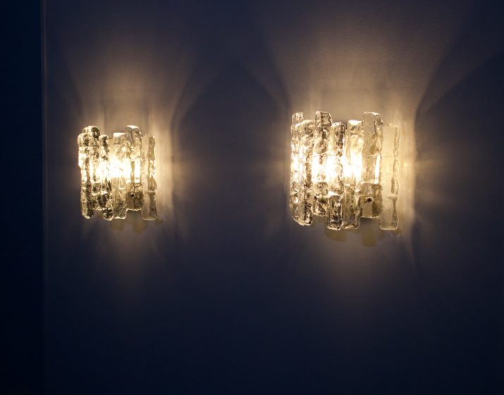 Pair of "Ice Glass" sconces