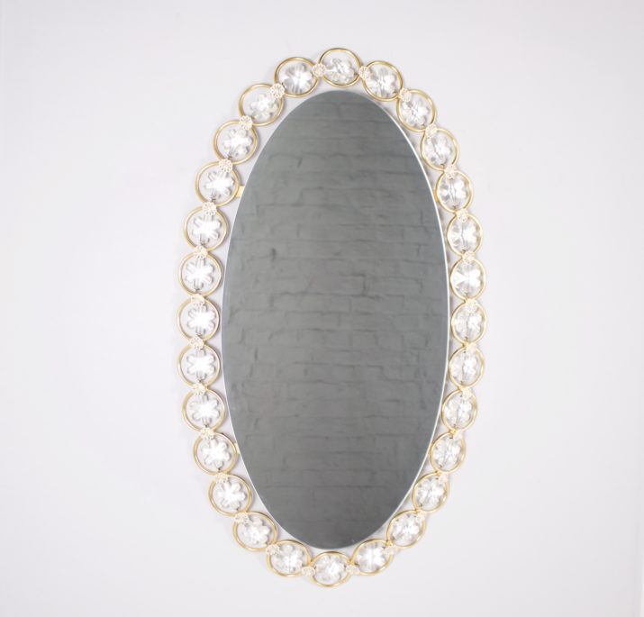 Ovale spiegel met kristallen