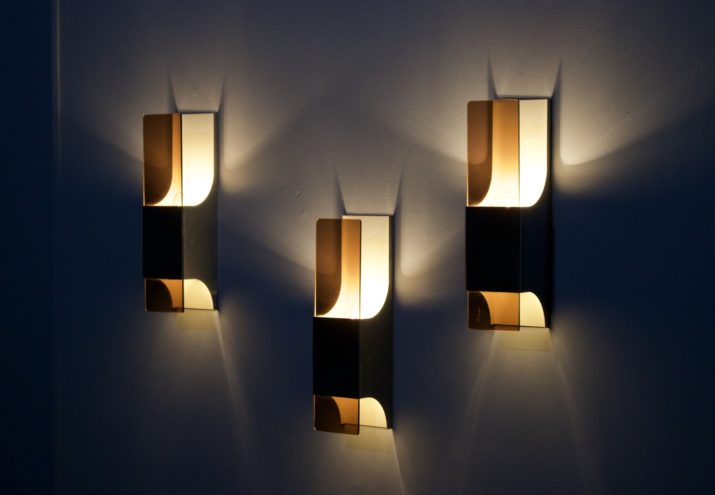 Alu & Lucite wall lamps, 1970