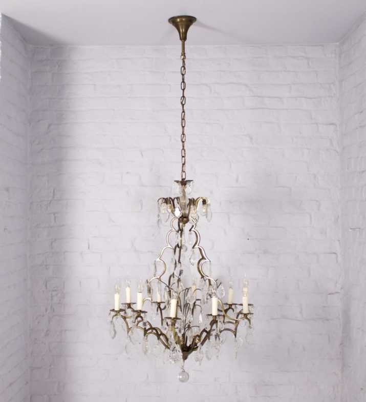 Large Brass Cage ChandelierIMG