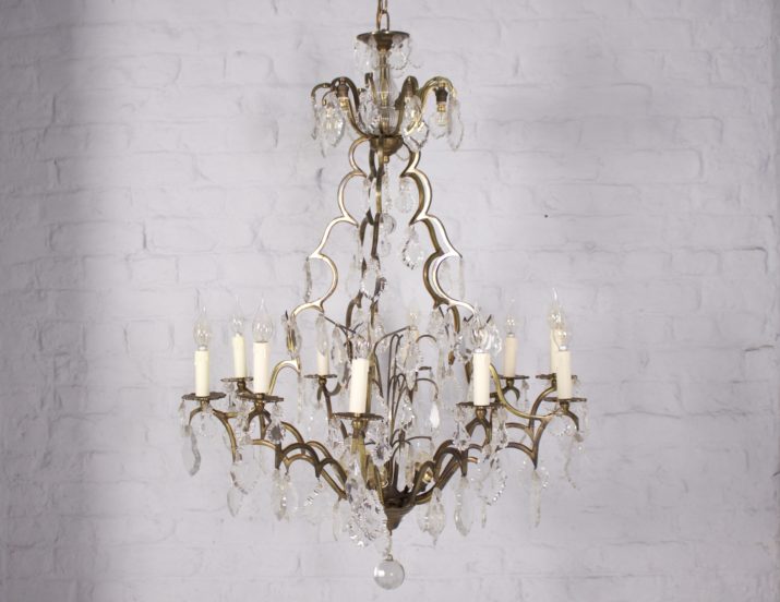 Large Brass Cage ChandelierIMG