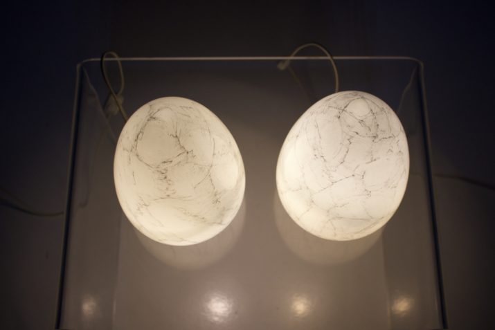 Pair of opaline lamps