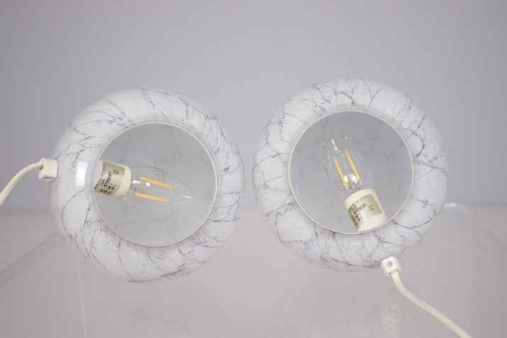 Pair of opaline lamps