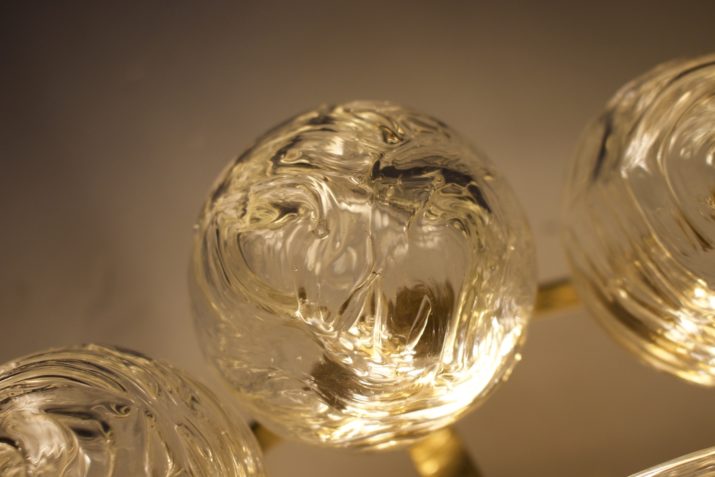 Snowball" ceiling lamp in blown glass