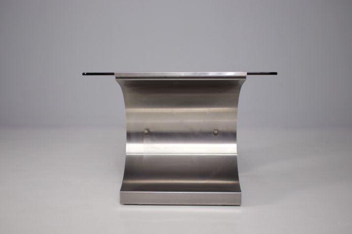 Brushed steel coffee table 1970
