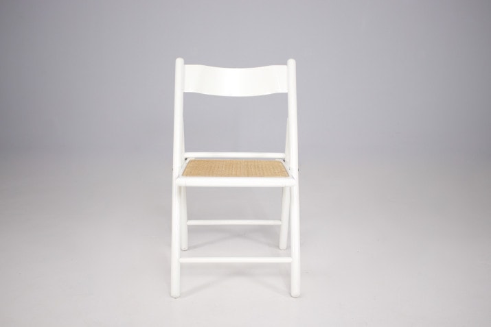 Chaise Pliante Cannée Laquée Blanc IMG