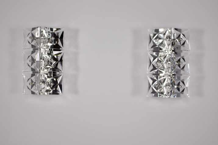 Paar Kinkeldey kandelaars in kristal.