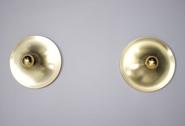 Pair of brushed brass sconces 1970's