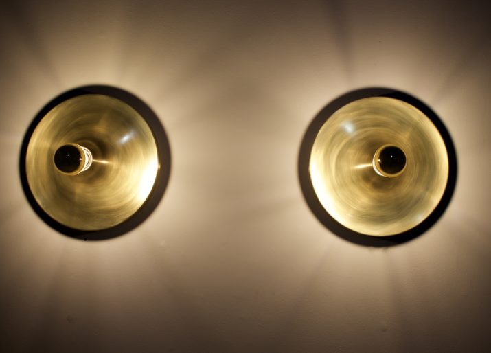 Pair of brushed brass sconces 1970's