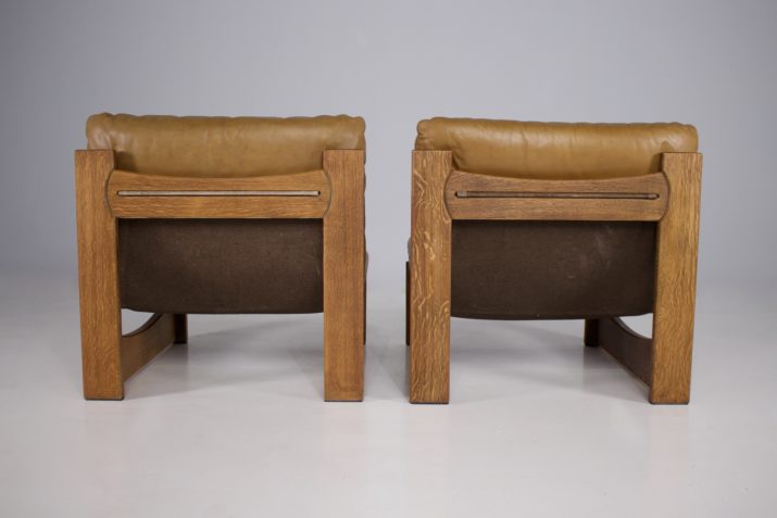 Pair of cognac leather armchairs.(1).
