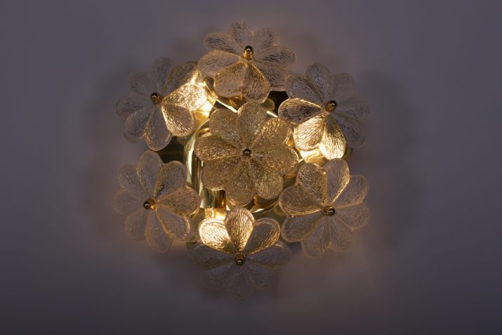 Ernst Palme Messing Florale Wandlampen