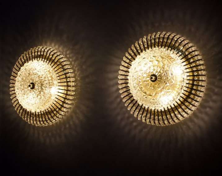 Wall / ceiling lights in brass style Emil Stejnar.