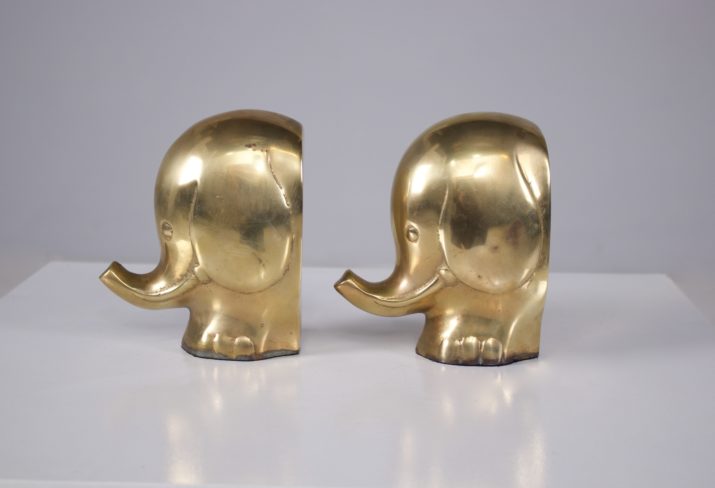 Elephant bookends in brass 70's