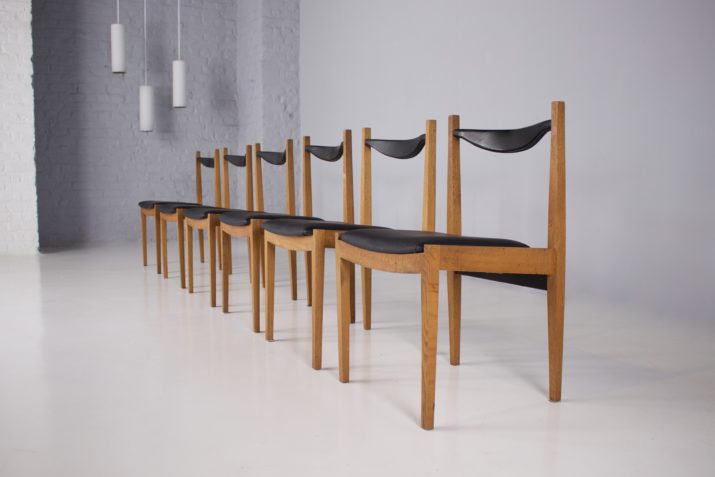 6 Belgian modernist chairs.
