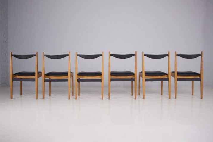 6 Belgische modernistische stoelen.