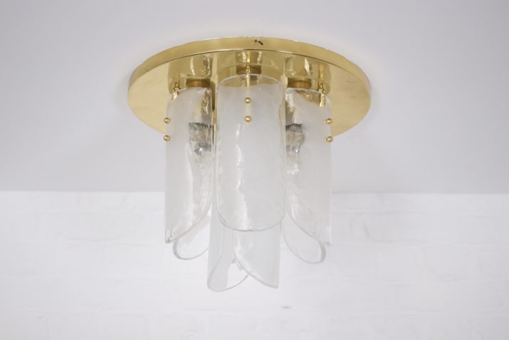 Brass and Murano glass ceiling lamp 1970's