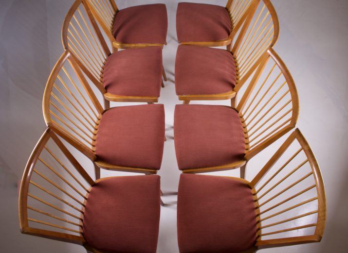 8 modernist chairs 1950's