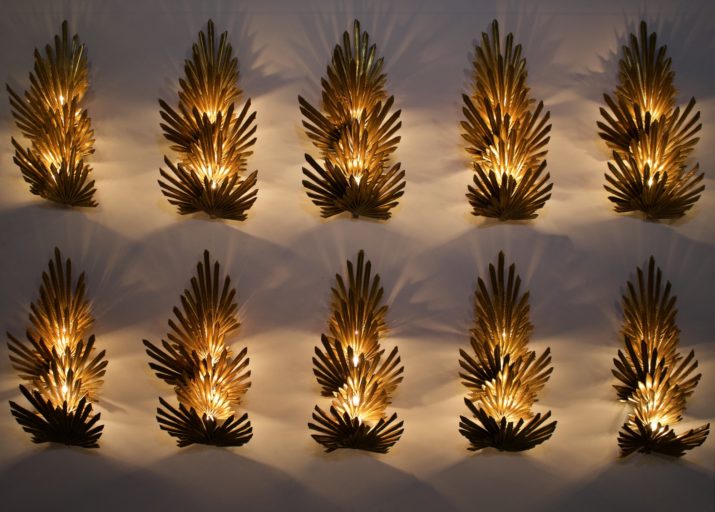 Palmboom" wandlampen van Jansen.