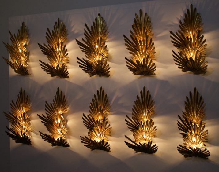 Palmboom" wandlampen van Jansen.