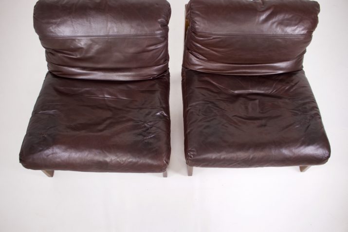 Paar lederen fauteuils 1970 (1).