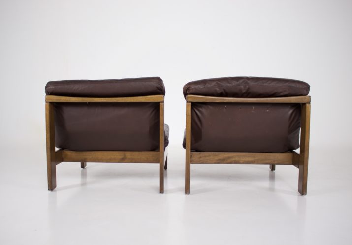 Paar lederen fauteuils 1970 (2).