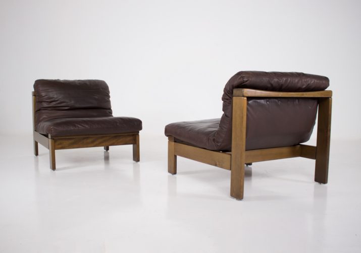 Leather armchairs style Carl Straub 1970 (3).