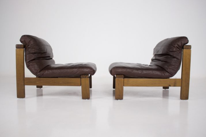 Leren fauteuils Carl Straub stijl 1970 (3).
