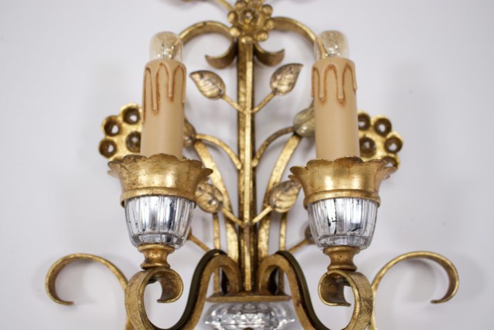 Grote Florentijnse wandlamp in de stijl van Maison Bagues