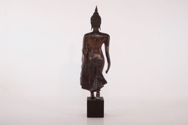 'Walking Buddha' Sukhothai en bronze