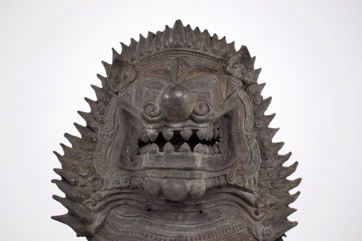 Paire de Singha en bronze (88cm)