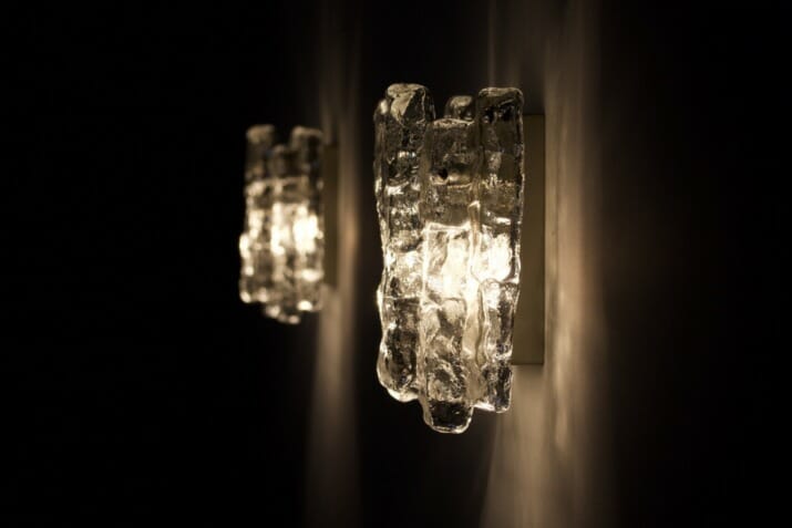 Ice Glass wall lamps, Kalmar Franken KG.