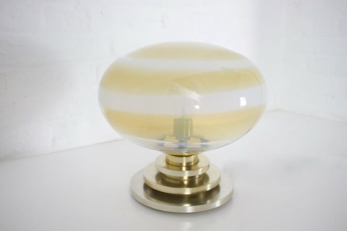 Doria lamp in opalescent blown glass.