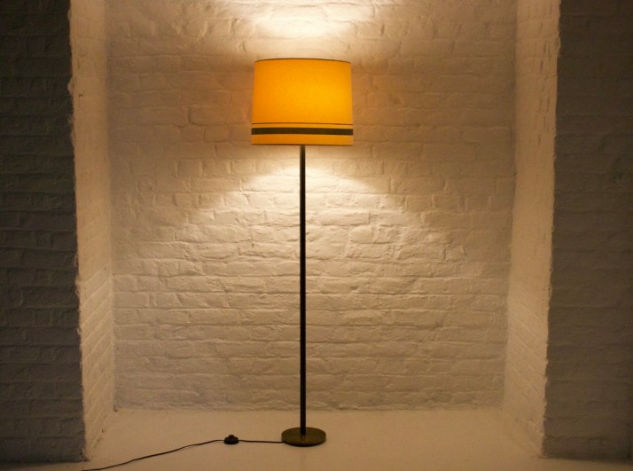 Leather-covered floor lamp, K & L Belysning Sweden.