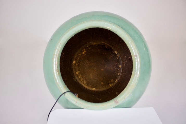 Grote celadon aardewerk pot