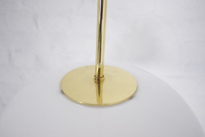 Brass and opaline suspension chandelier.