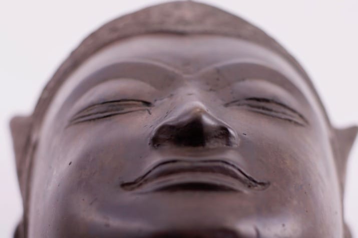 Bronze crowned Buddha head, Ayutthaya kingdom.