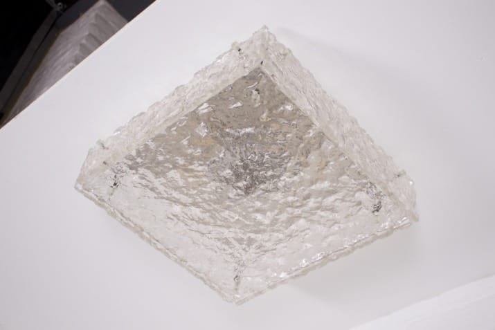 Brutalist "Ice Glass" ceiling light