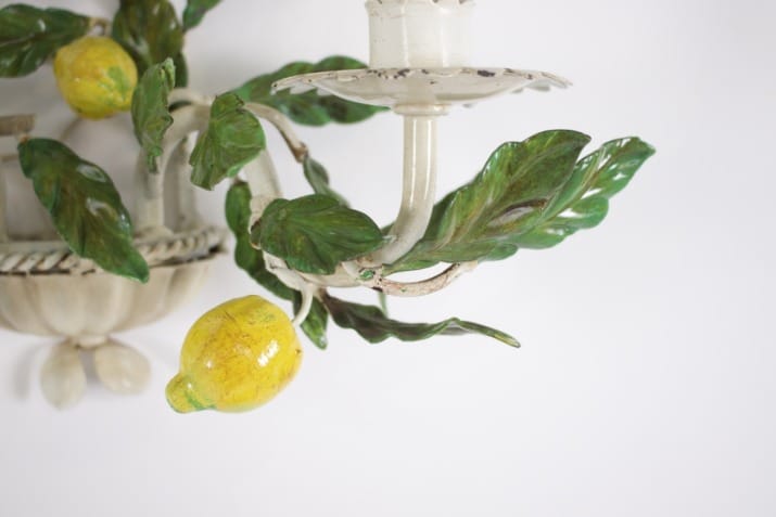 Pairs of lemon sconces in painted sheet metal