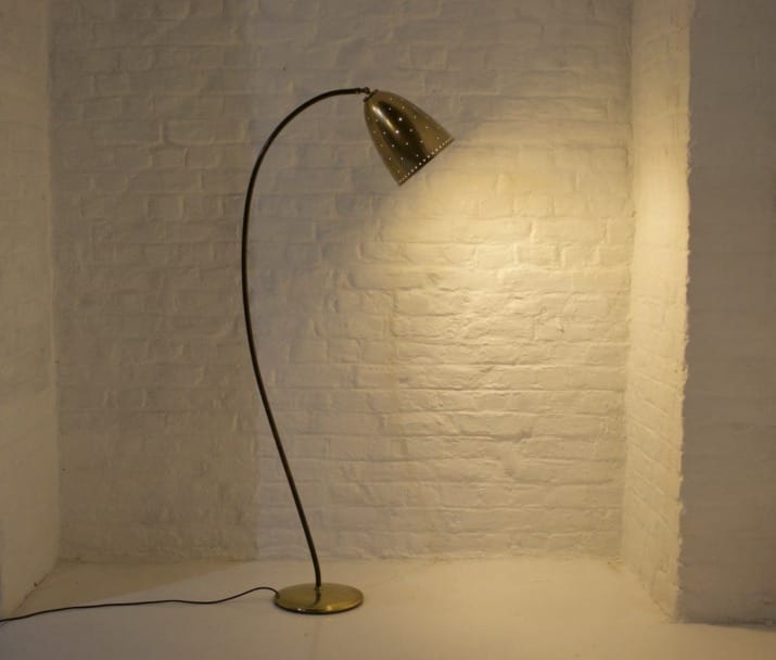 Modernist floor lamp in the Paavo Tynell style.