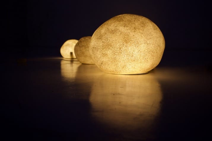 3 "Caillou" lamps, André Cazenave.